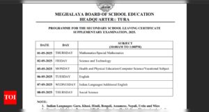 Read more about the article MBOSE Class 10 supplementary examination 2025 timetable launched: Examine essential dates right here